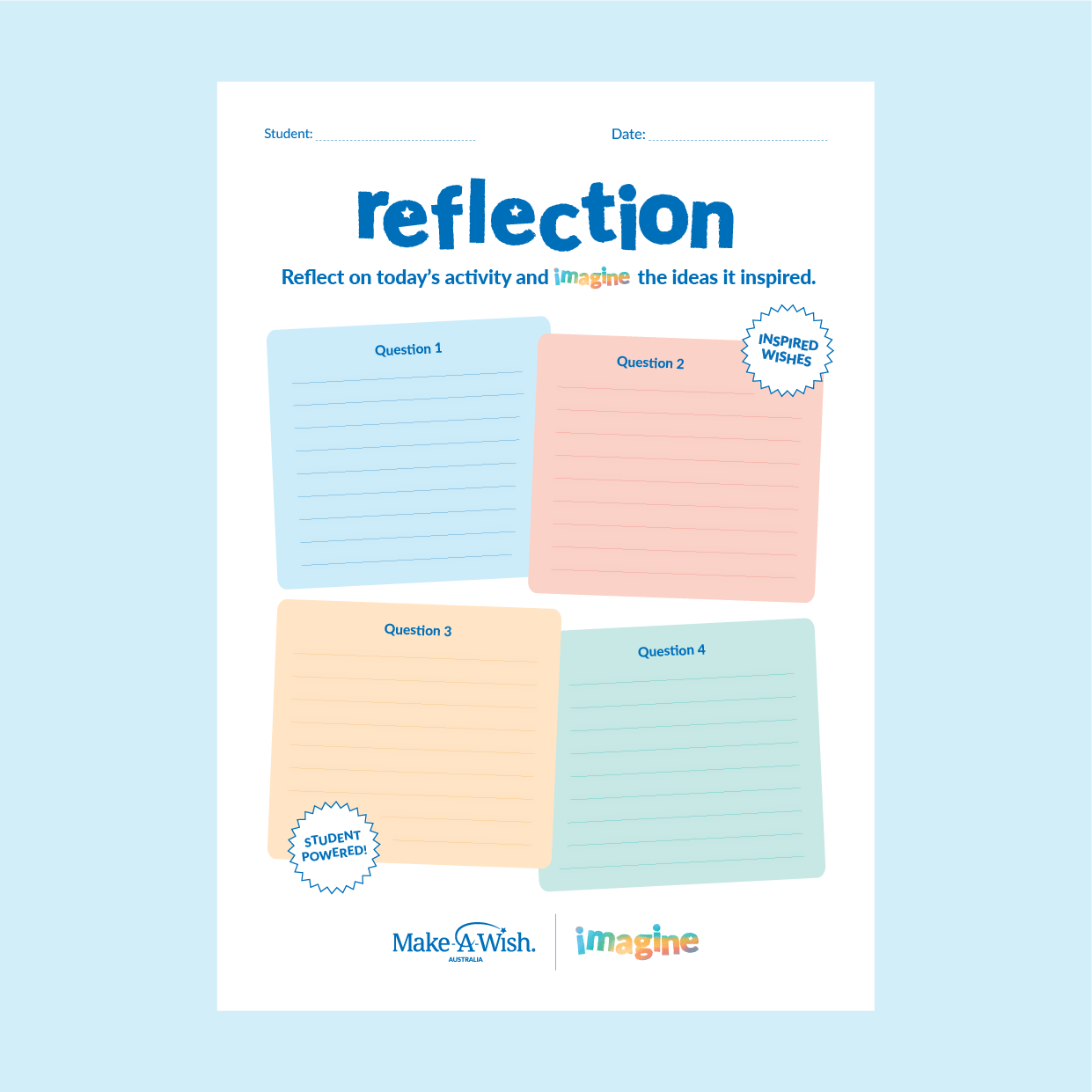 IMAGINE - Reflection Worksheet