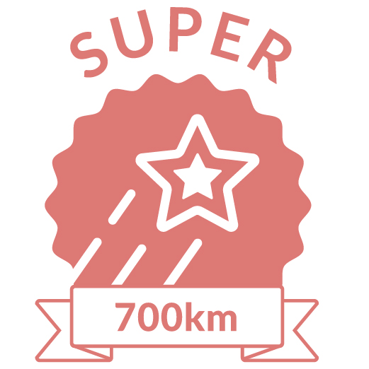 Superhero Cycle champion badge for 700km distance