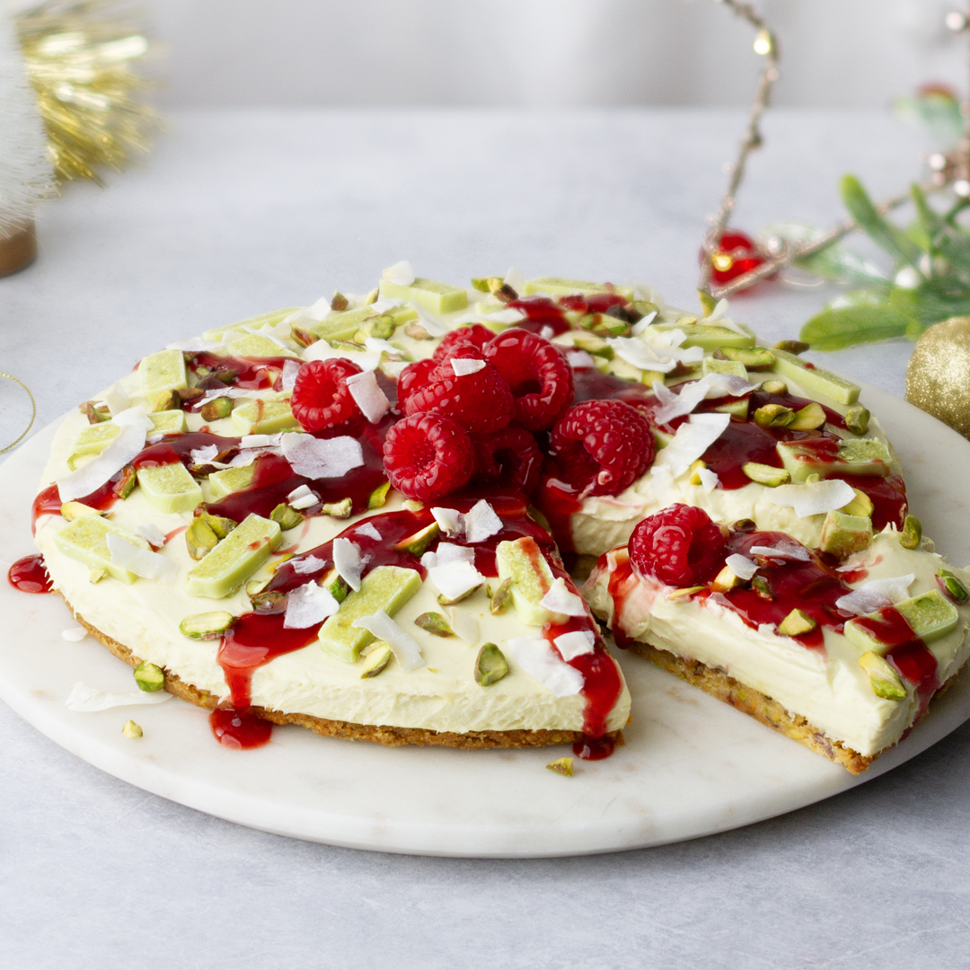 Noshu Low Sugar Pistachio White Choc Cheesecake