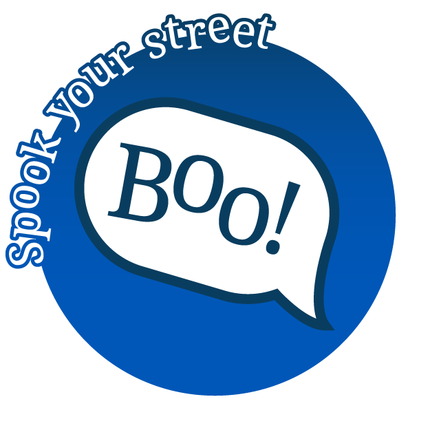 Spook Your Street for Hallowish animation with Boo! speech bubble Spook Your Street for Hallowish animation with Boo! speech bubble