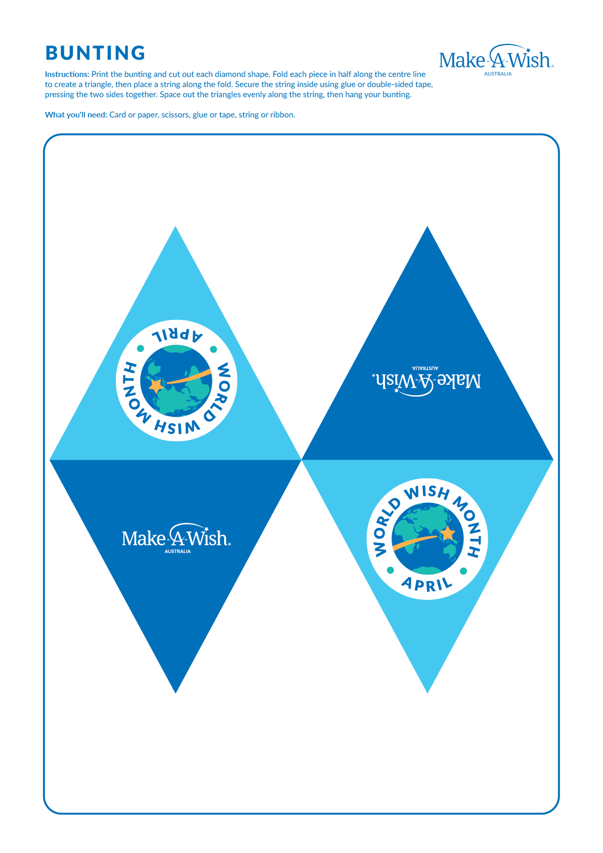 World Wish Month - Event Bunting