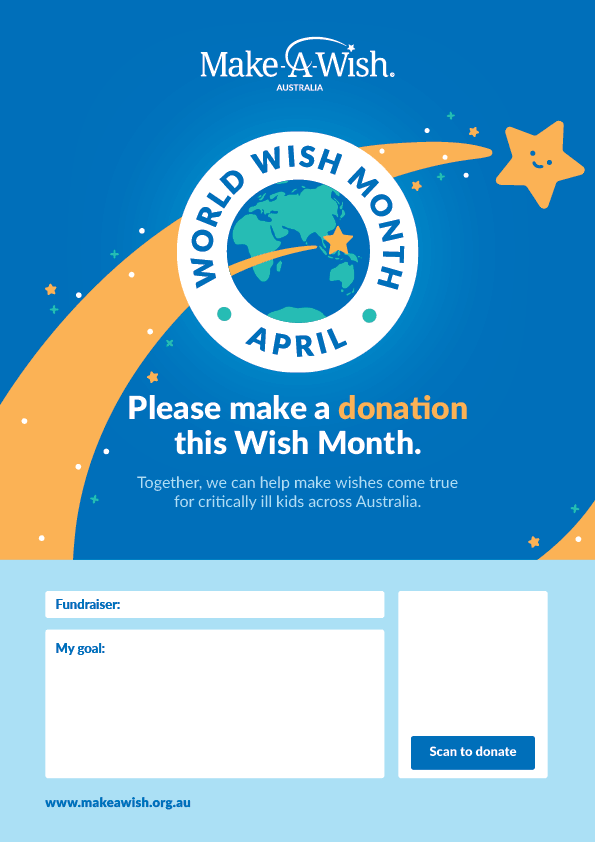 World Wish Month - Fundraiser Donation Poster - Sponsor Me