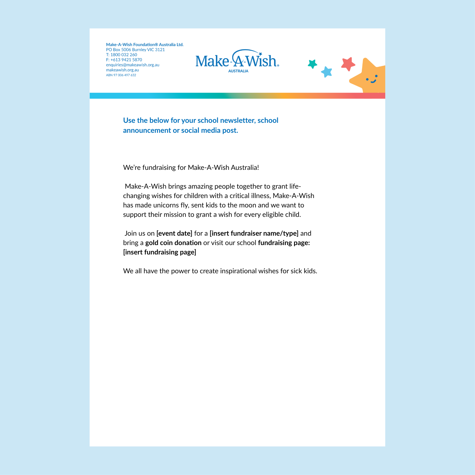 School Comms Template - Newsletter & Social Media